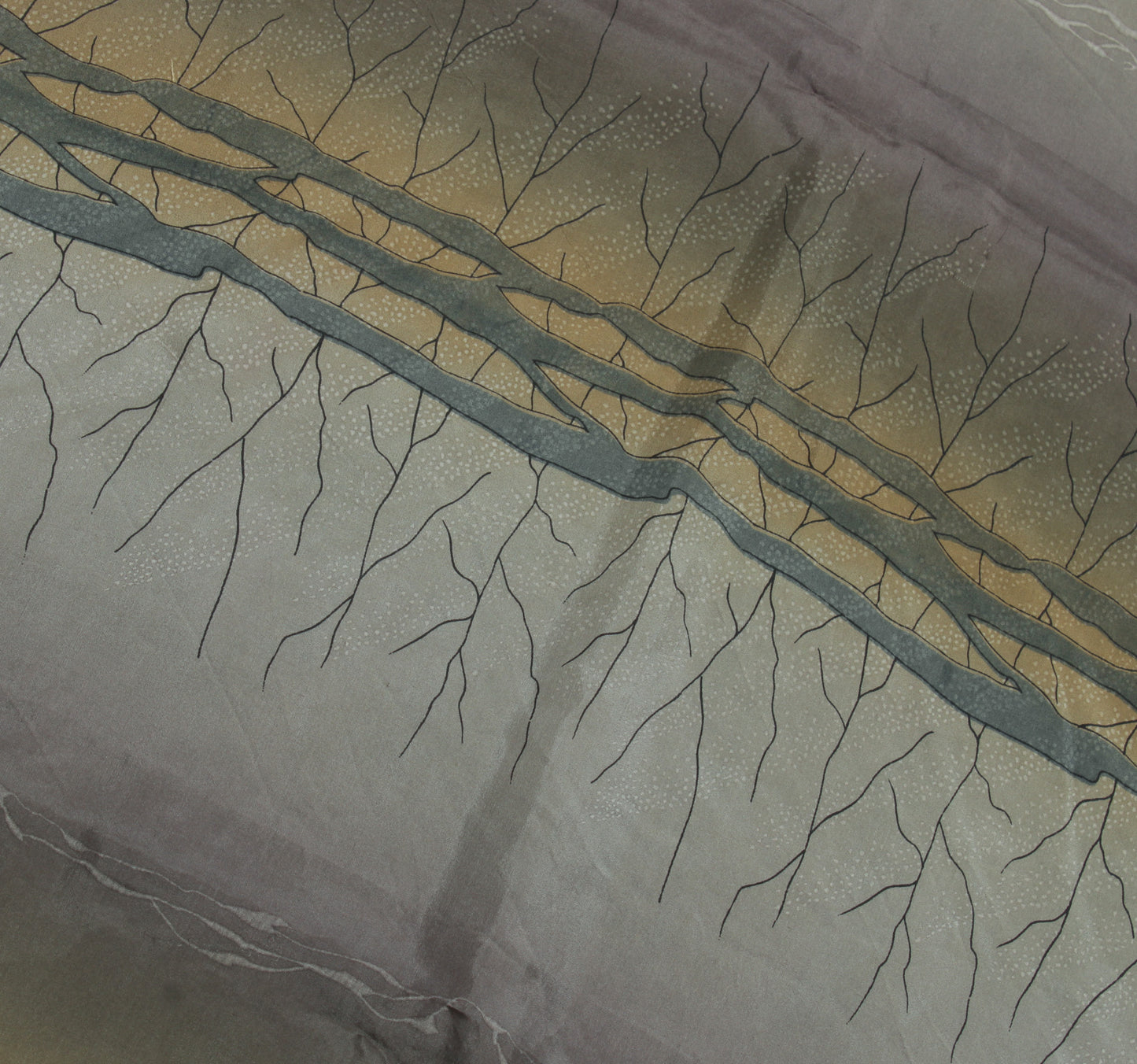 Sushila Vintage Gray Indian Saree 100% Pure Silk Printed Soft Sari Craft Fabric