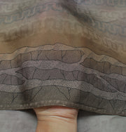 Sushila Vintage Gray Indian Saree 100% Pure Silk Printed Soft Sari Craft Fabric