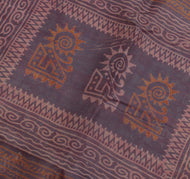 Sushila Vintage Peach Indian Saree 100% Pure Silk Printed Soft Sari Craft Fabric