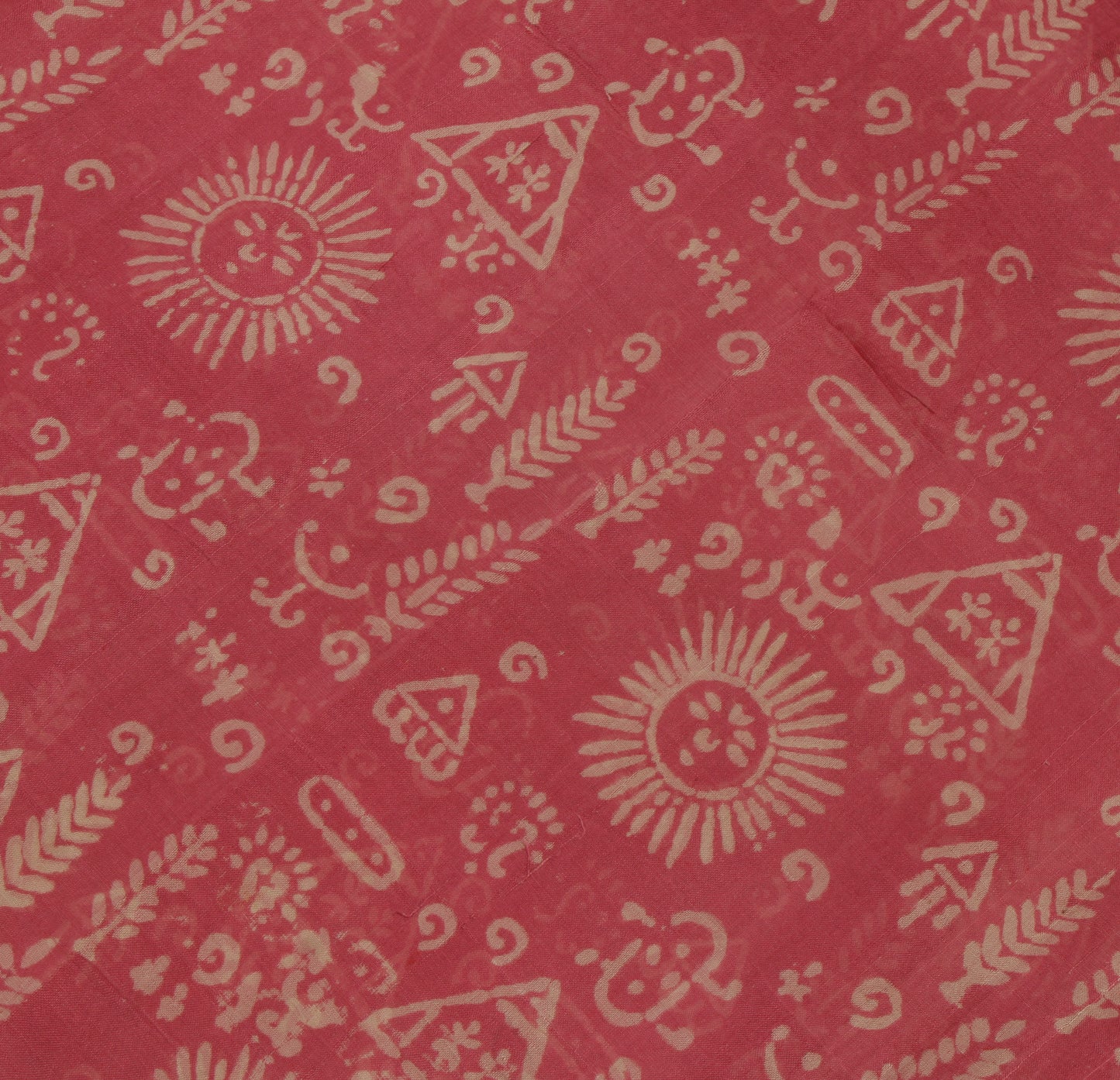 Sushila Vintage Peach Indian Saree 100% Pure Silk Printed Soft Sari Craft Fabric