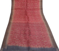Sushila Vintage Peach Indian Saree 100% Pure Silk Printed Soft Sari Craft Fabric