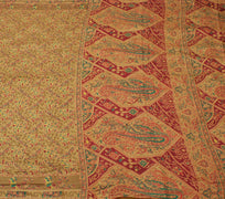 Sushila Vintage Indian Saree 100% Pure Silk Printed Floral Soft Craft Fabric