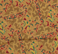 Sushila Vintage Indian Saree 100% Pure Silk Printed Floral Soft Craft Fabric