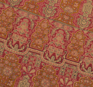 Sushila Vintage Cream Saree 100% Pure Silk Printed Abstract Soft Craft Fabric