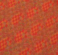 Sushila Vintage Orange Saree 100% Pure Silk Printed Floral Soft Craft Fabric