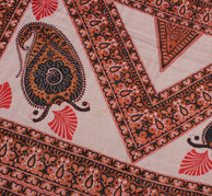 Sushila Vintage Indian Saree 100% Pure Silk Printed Floral Soft Craft Fabric