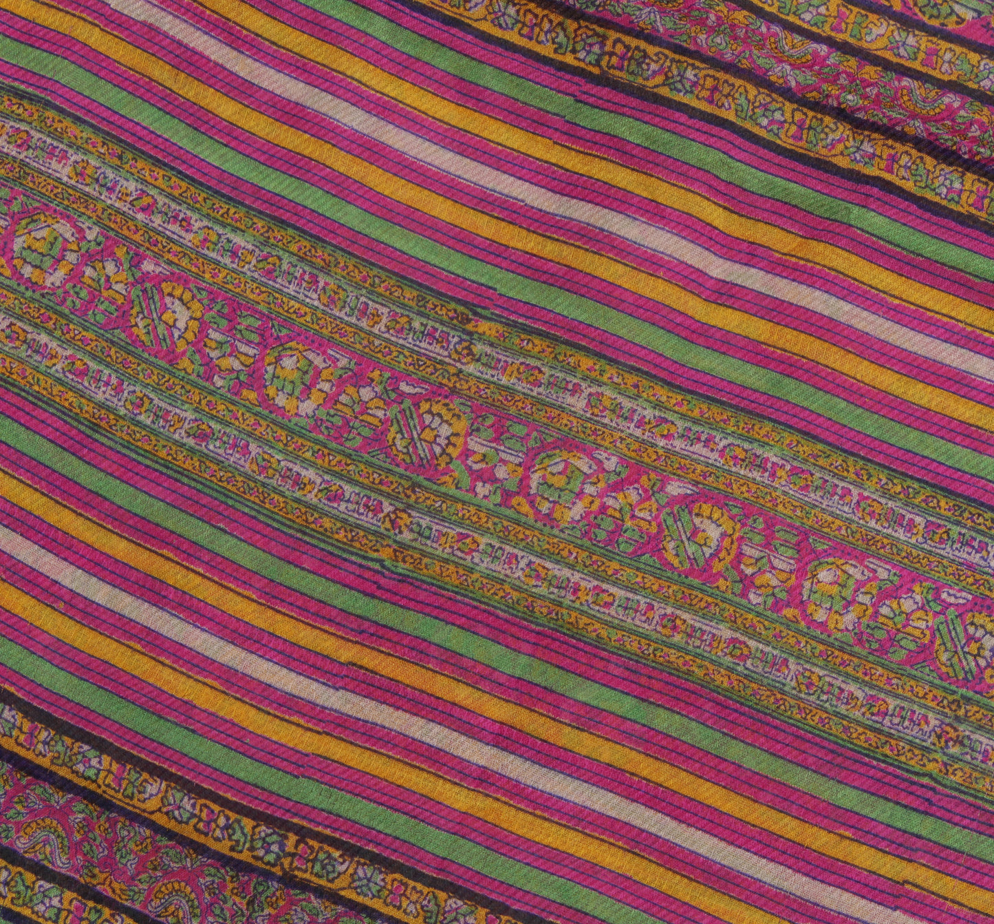 Sushila Vintage Purple Saree 100% Pure Silk Printed Floral Soft Craft Fabric