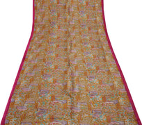 Sushila Vintage Green Saree 100% Pure Silk Printed Abstract Soft Craft Fabric