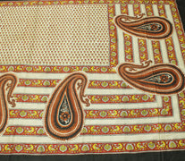Sushila Vintage Cream Saree 100% Pure Silk Printed Floral Soft Craft Fabric
