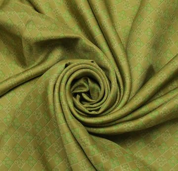 Sushila Vintage Green Saree 100% Pure Silk Printed Floral Soft Craft Fabric