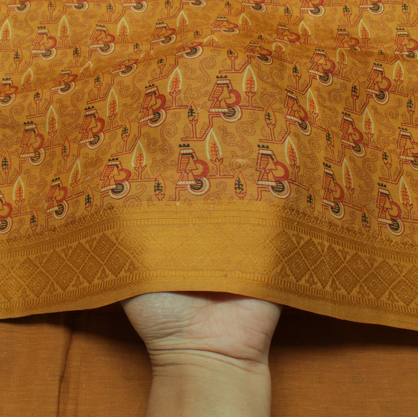Sushila Vintage Green Indian Saree 100% Pure Silk Printed Soft Craft Sari Fabric