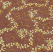 Sushila Vintage Brown Saree 100% Pure Silk Printed Floral Soft Craft Fabric