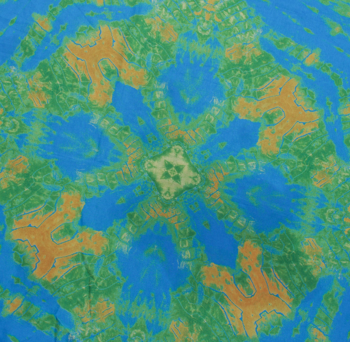Sushila Vintage Blue Indian Saree Blend Silk Printed Soft 5 Yard Craft Fabric