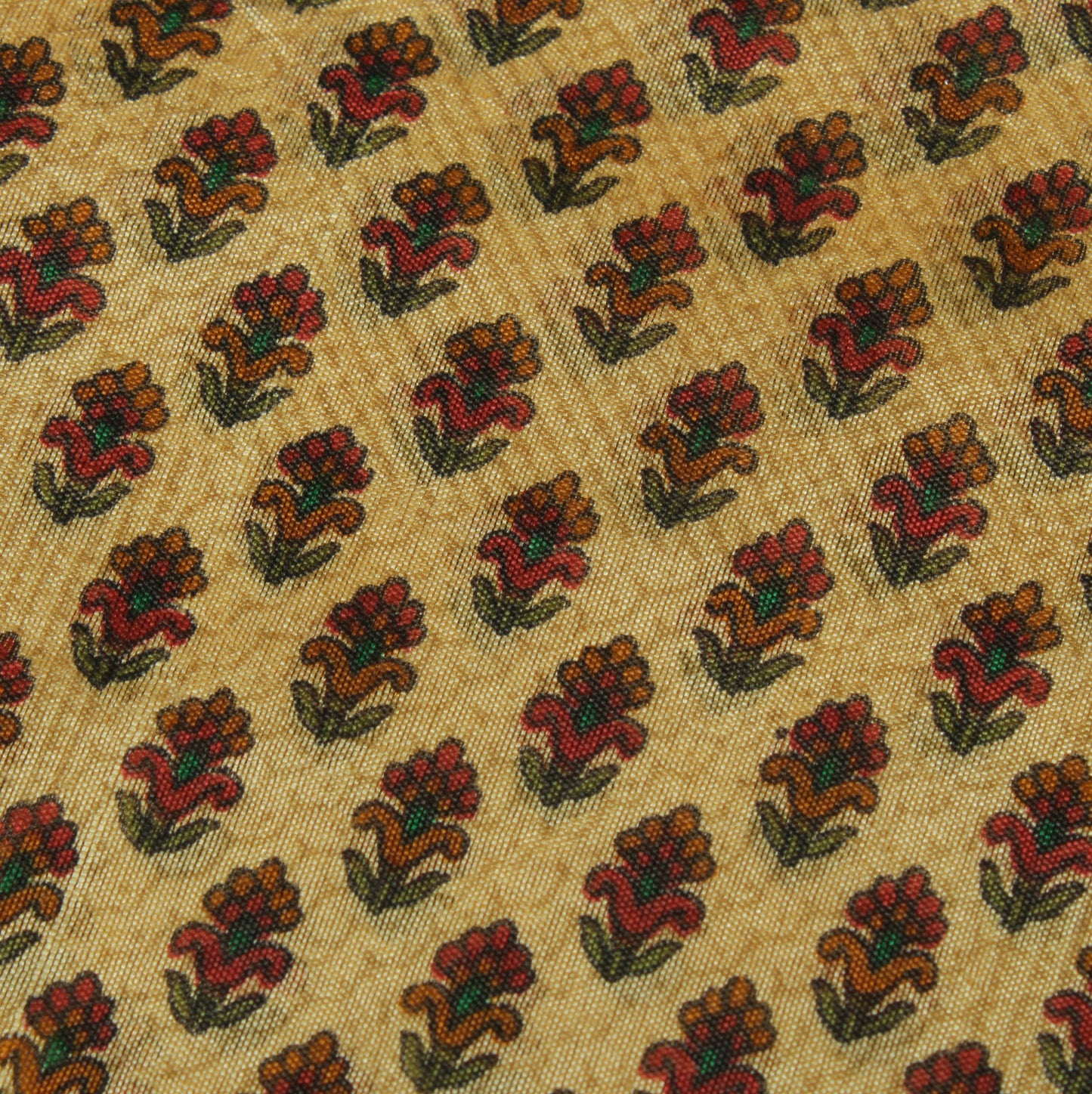 Sushila Vintage Cream Saree 100% Pure Silk Printed Floral Soft Craft Fabric