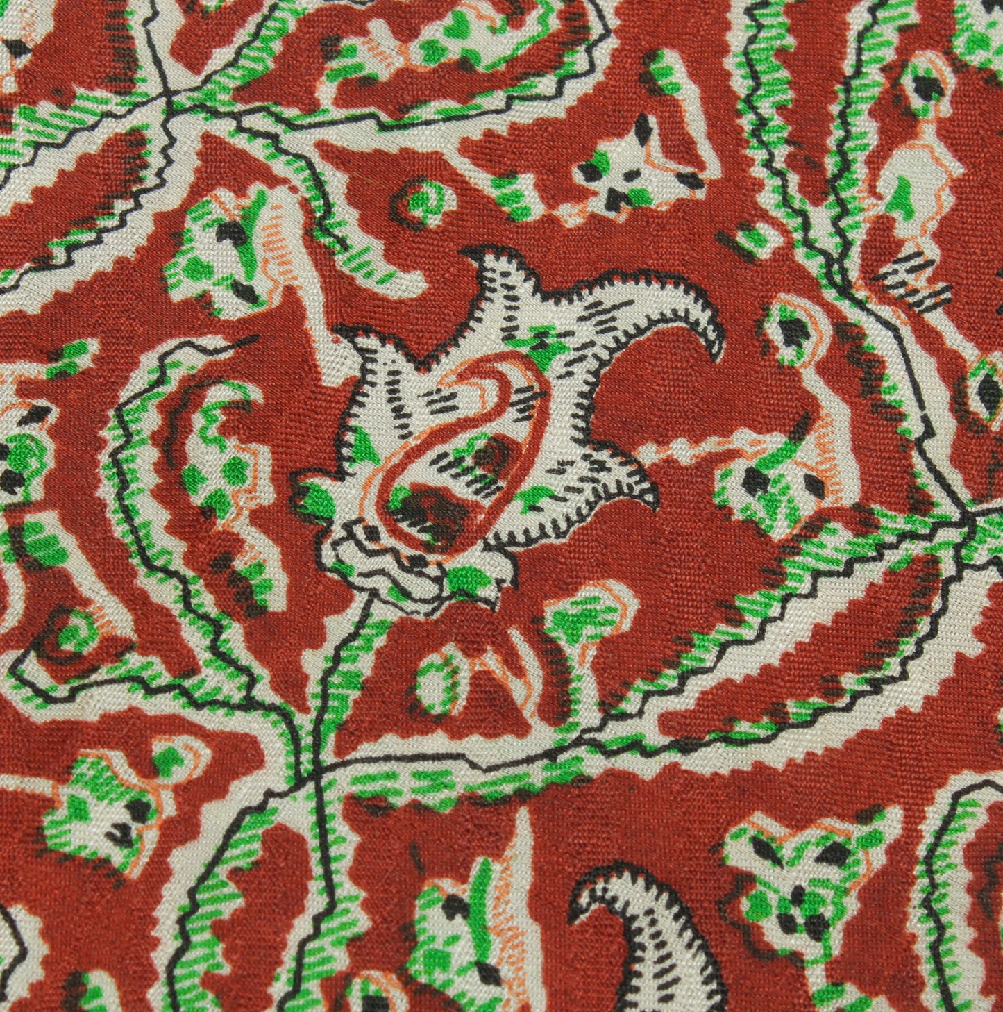Sushila Vintage Brown Saree 100% Pure Silk Printed Floral Soft Craft 5YD Fabric