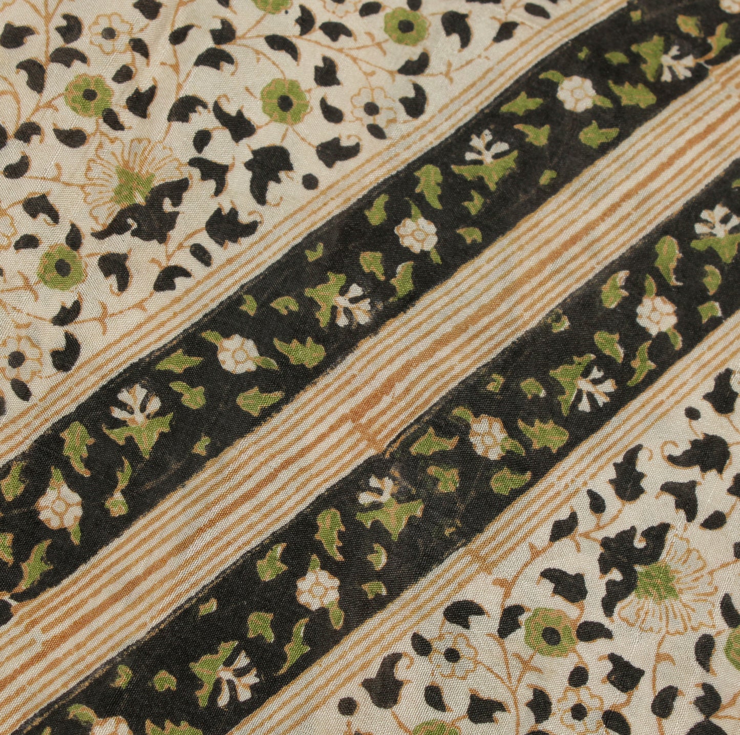 Sushila Vintage Indian Saree 100% Pure Silk Printed Floral Soft Craft Fabric