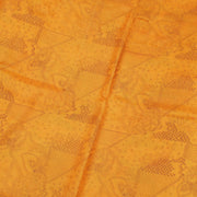 Sushila Vintage Mustard Saree 100% Pure Silk Printed 5 Yard Soft Craft Fabric