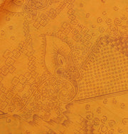 Sushila Vintage Mustard Saree 100% Pure Silk Printed 5 Yard Soft Craft Fabric