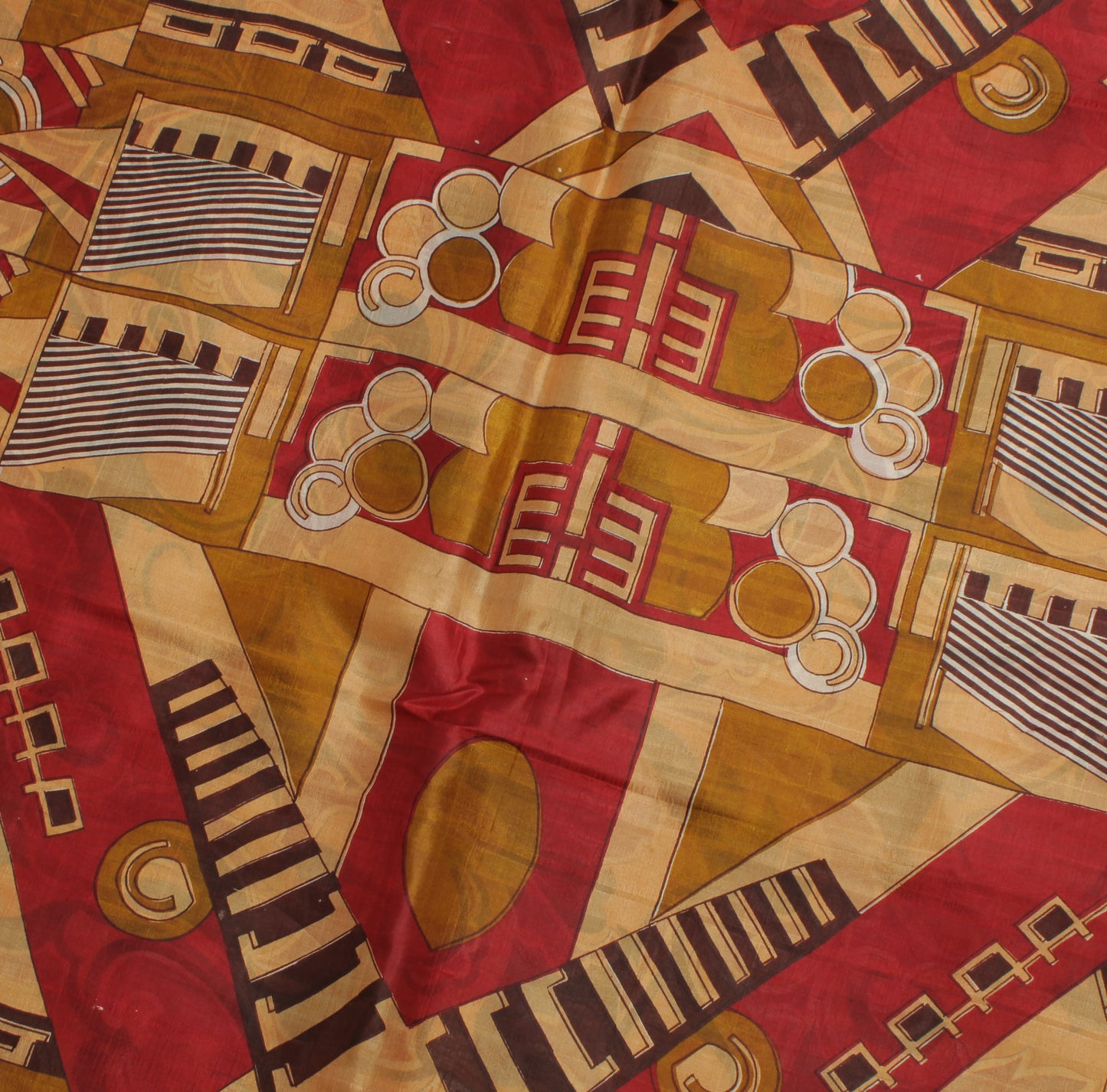 Sushila Vintage Light Brown Saree 100% Pure Silk Printed Soft Craft Sari Fabric
