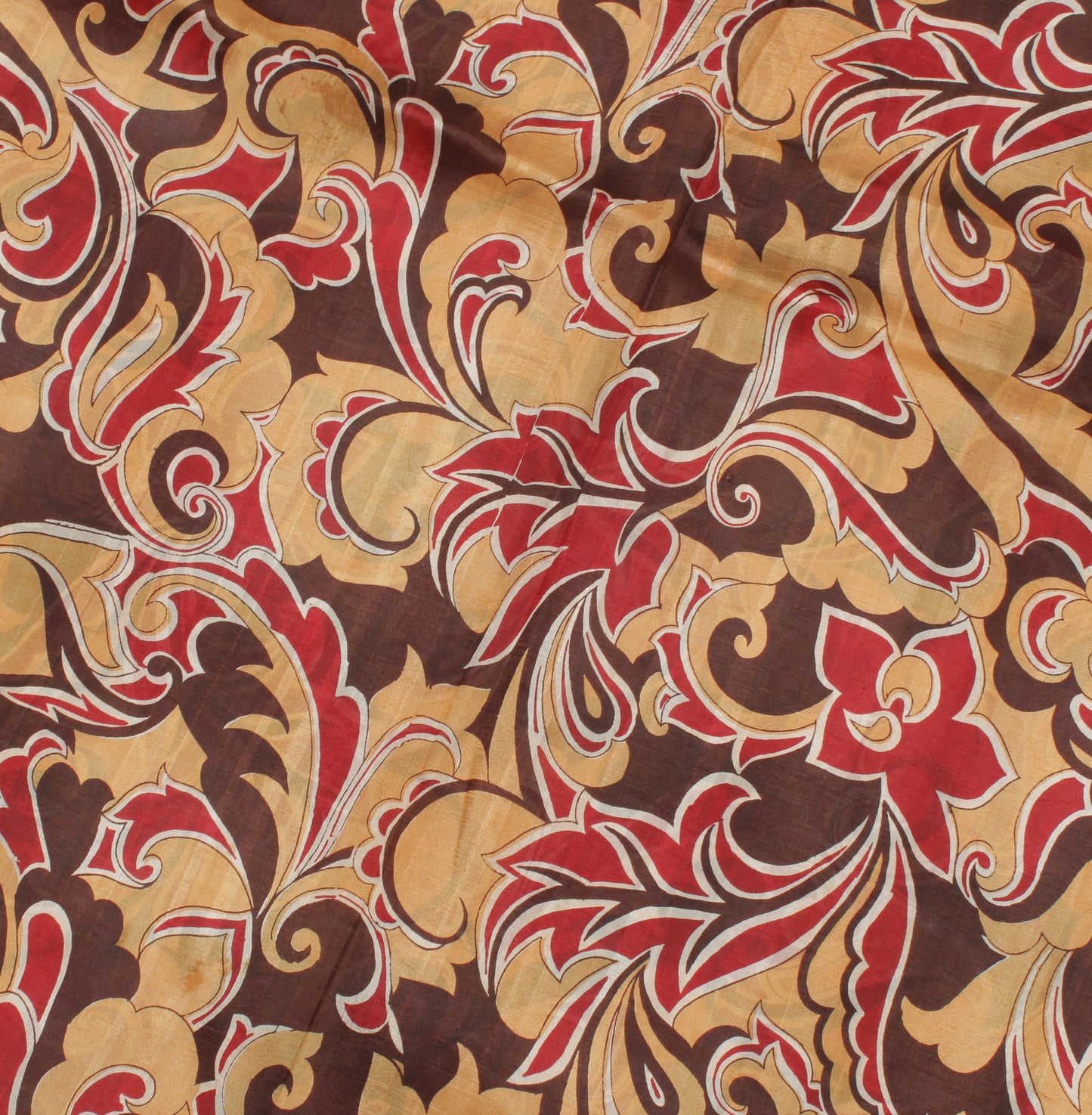 Sushila Vintage Light Brown Saree 100% Pure Silk Printed Soft Craft Sari Fabric