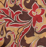 Sushila Vintage Light Brown Saree 100% Pure Silk Printed Soft Craft Sari Fabric