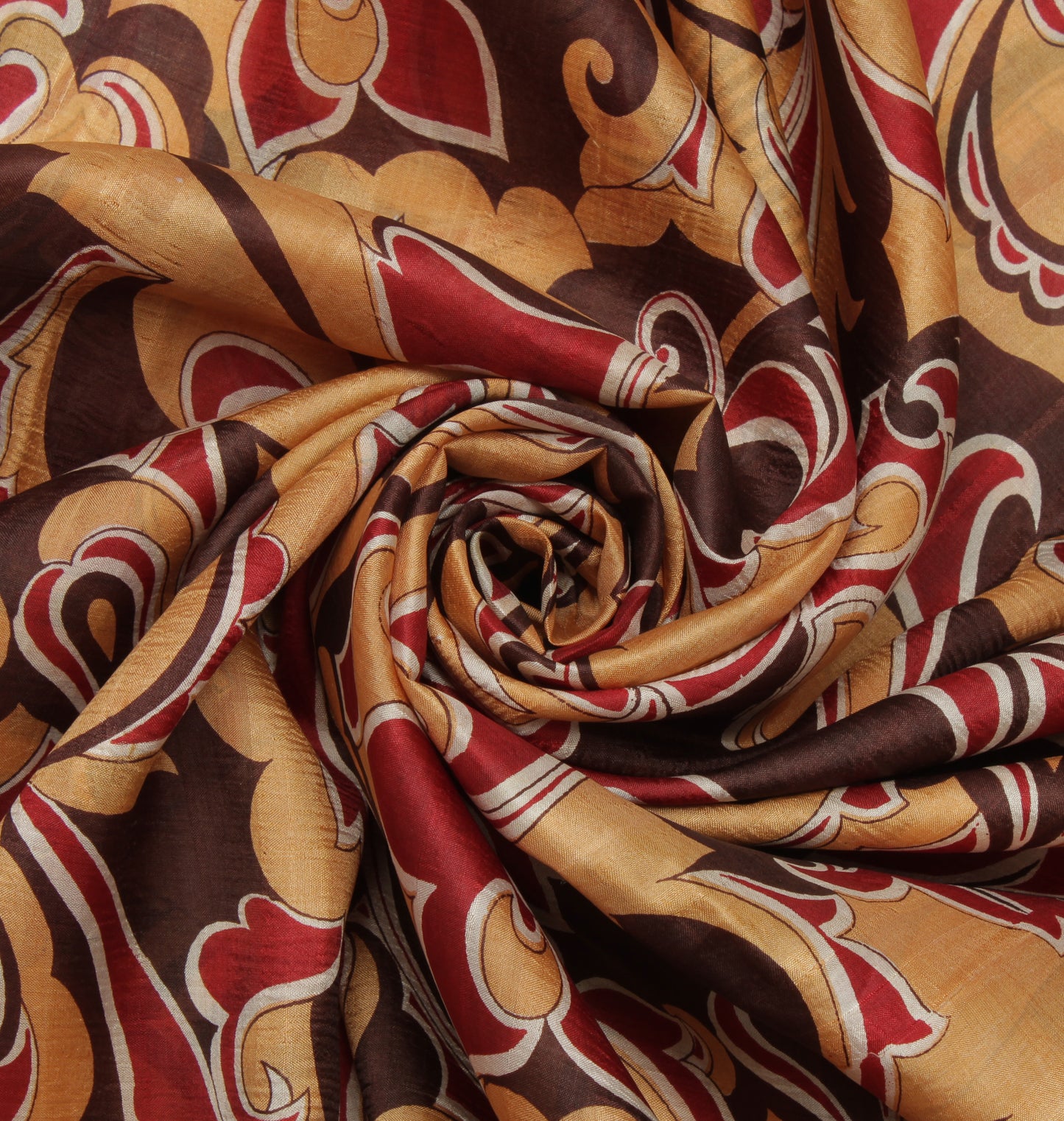 Sushila Vintage Light Brown Saree 100% Pure Silk Printed Soft Craft Sari Fabric