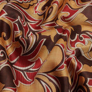 Sushila Vintage Light Brown Saree 100% Pure Silk Printed Soft Craft Sari Fabric