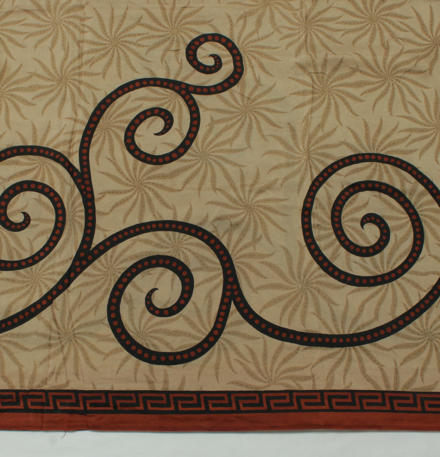 Sushila Vintage Brown Saree 100% Pure Silk Printed Floral Soft Craft Fabric