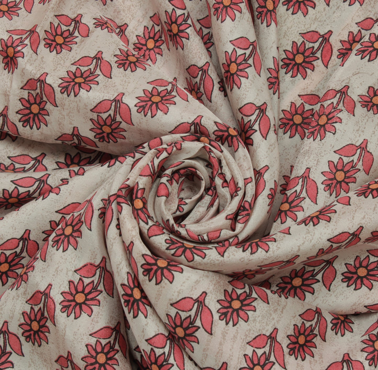 Sushila Vintage  Indian Saree 100% Pure Silk Printed Floral Soft Craft Fabric