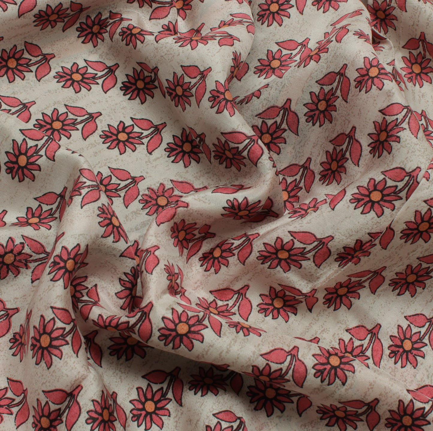 Sushila Vintage  Indian Saree 100% Pure Silk Printed Floral Soft Craft Fabric