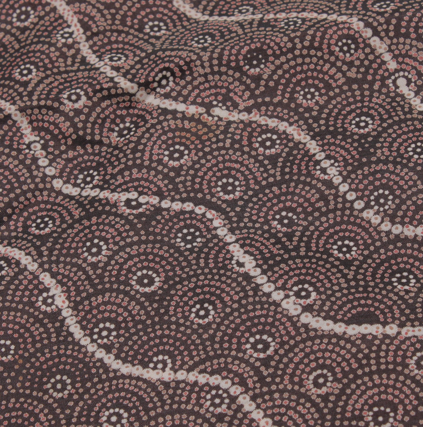 Sushila Vintage Brown Indian Saree 100% Pure Silk Printed  Soft Craft Fabric