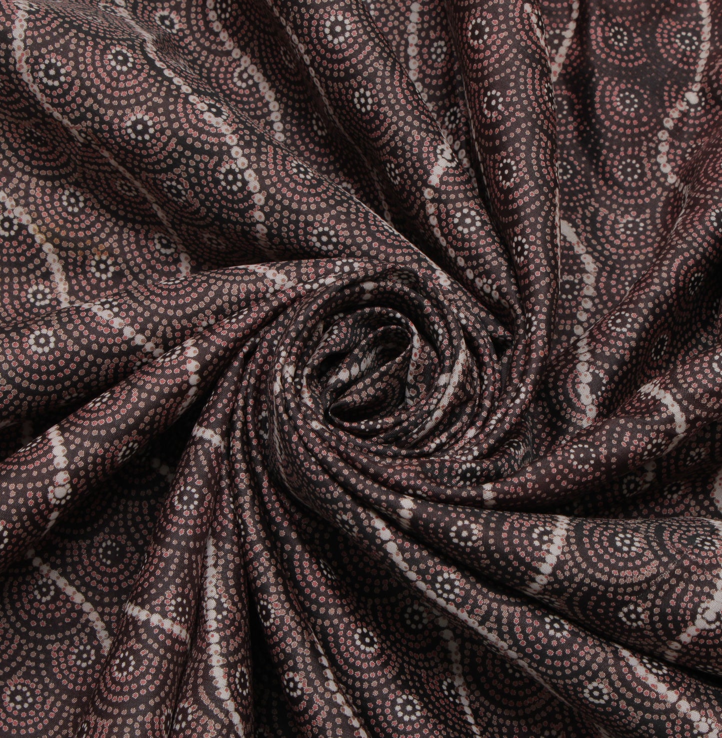 Sushila Vintage Brown Indian Saree 100% Pure Silk Printed  Soft Craft Fabric