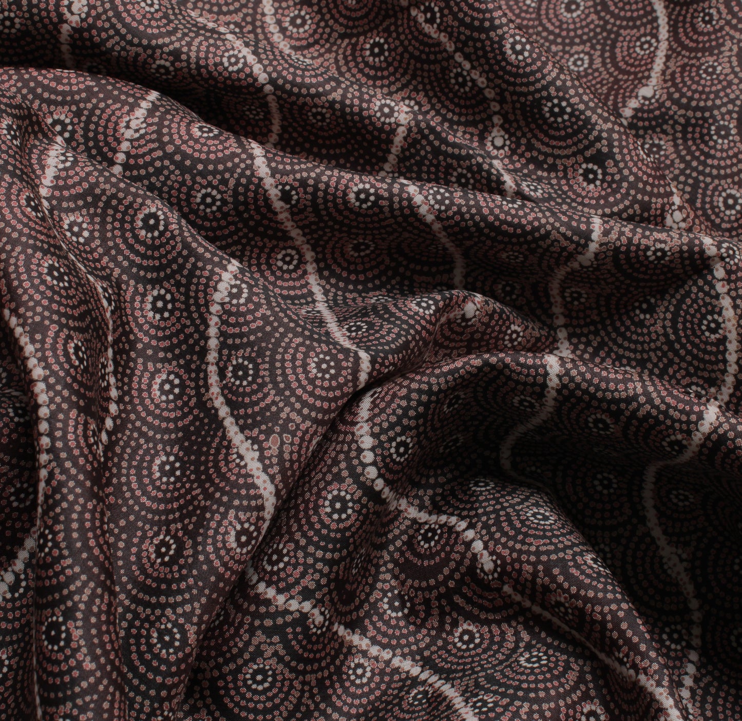 Sushila Vintage Brown Indian Saree 100% Pure Silk Printed  Soft Craft Fabric
