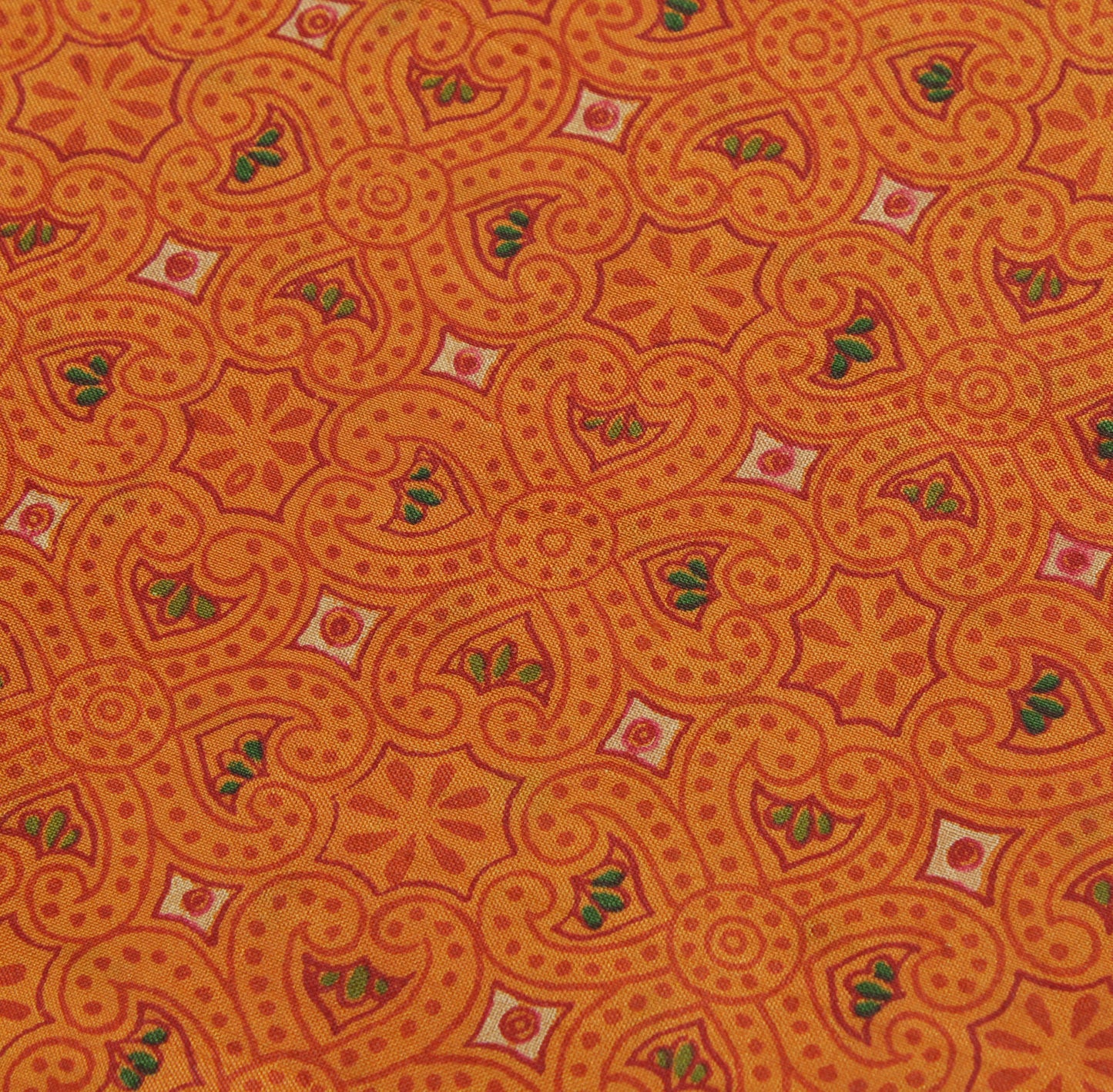 Sushila Vintage Rust Indian Saree 100% Pure Silk Printed  Soft Craft Fabric
