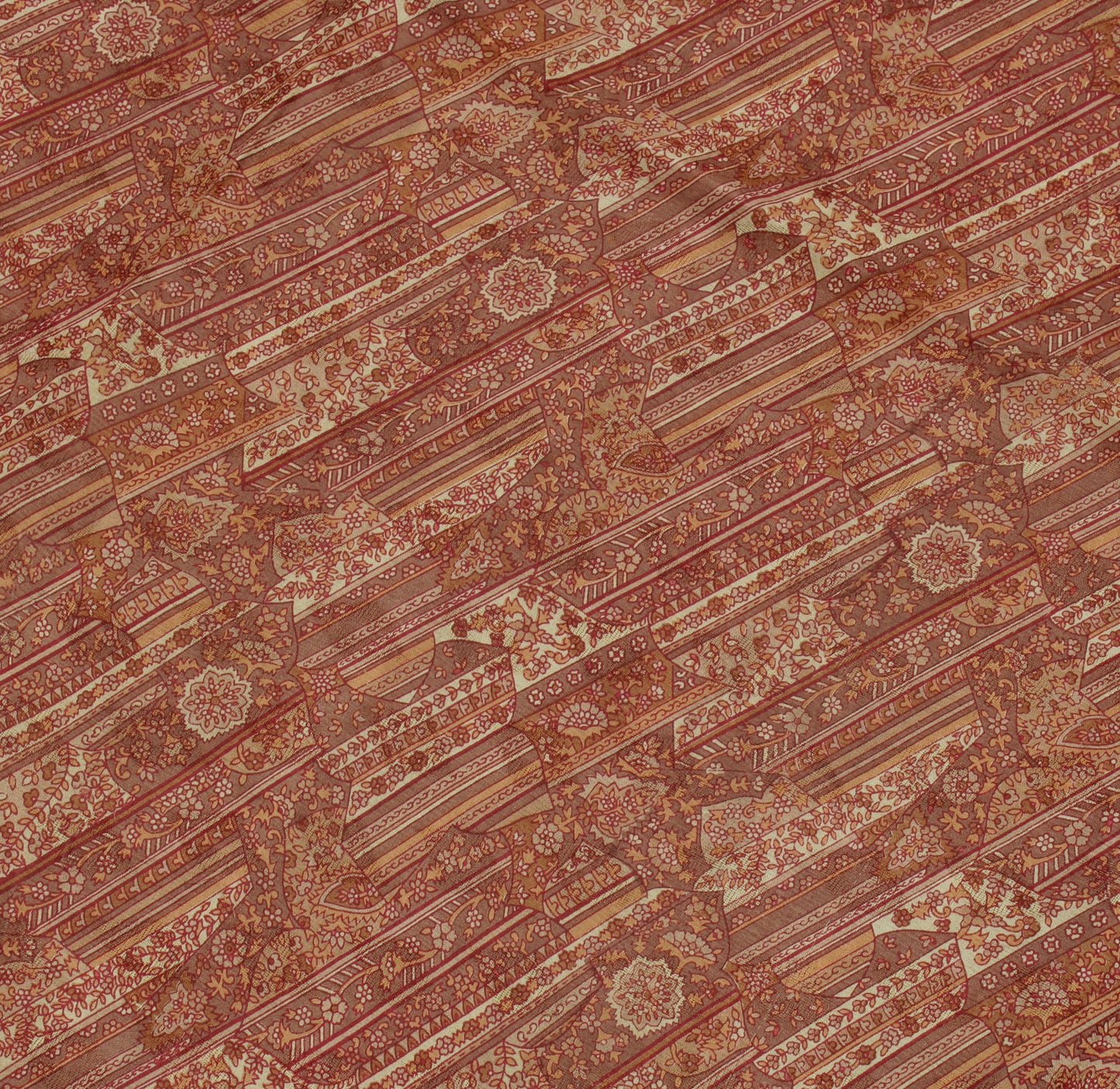 Sushila Vintage Brown Saree 100% Pure Silk Printed Printed Soft Craft Fabric