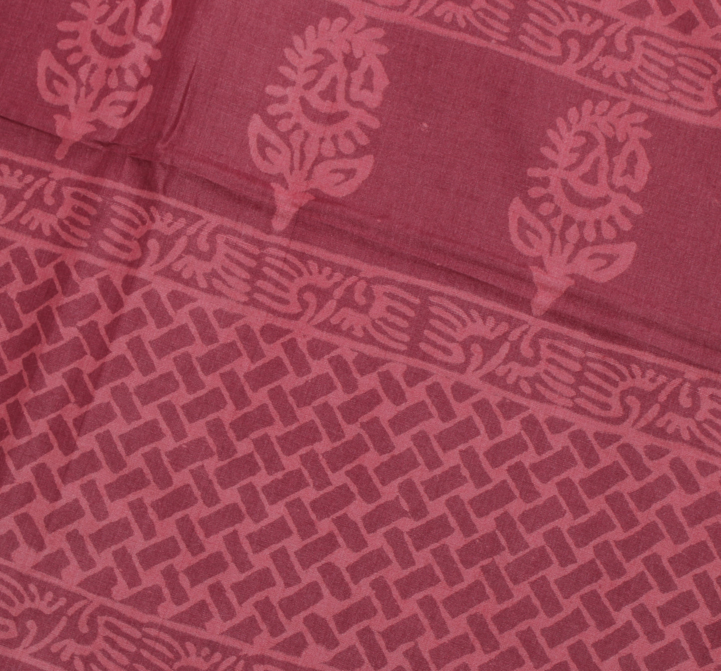 Sushila Vintage Indian Saree 100% Pure Silk Printed Paisley Soft Craft Fabric