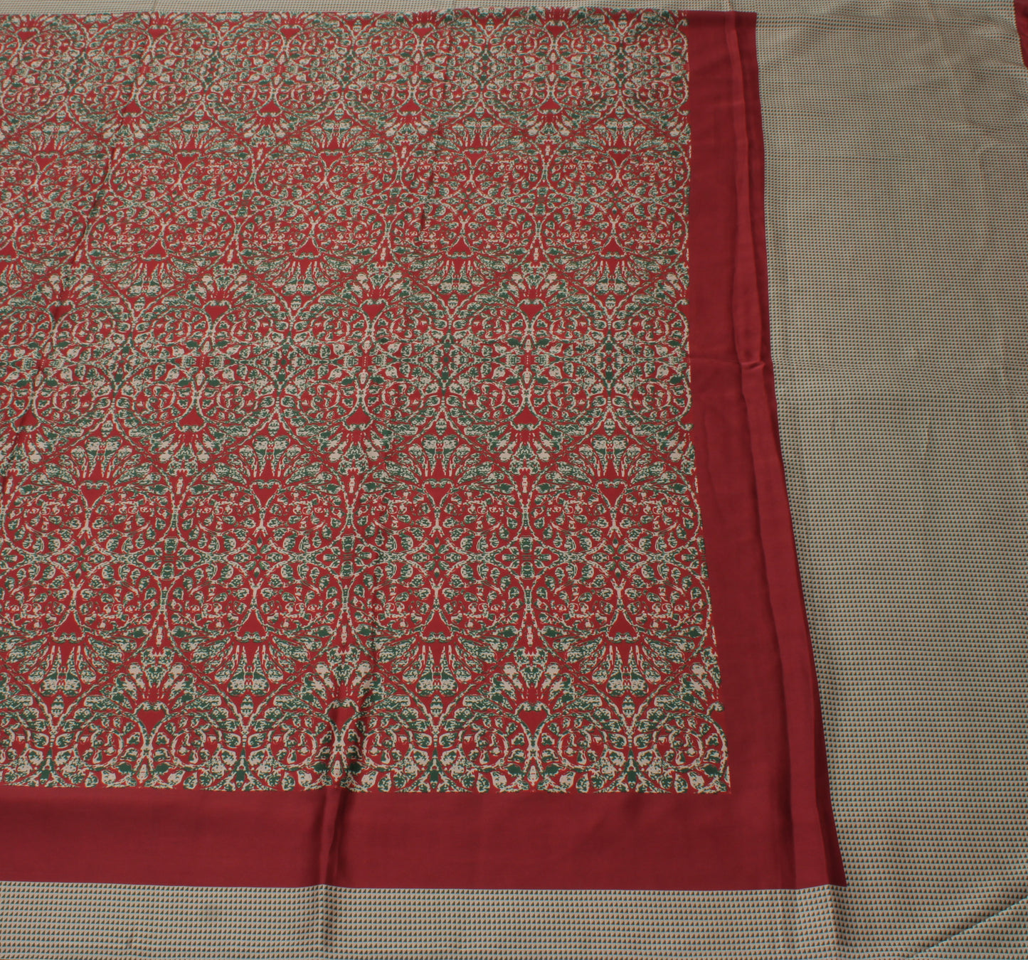 Sushila Vintage Maroon Indian Saree Blend Silk Printed Floral Soft Craft Fabric