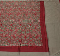Sushila Vintage Maroon Indian Saree Blend Silk Printed Floral Soft Craft Fabric