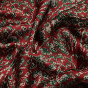 Sushila Vintage Maroon Indian Saree Blend Silk Printed Floral Soft Craft Fabric