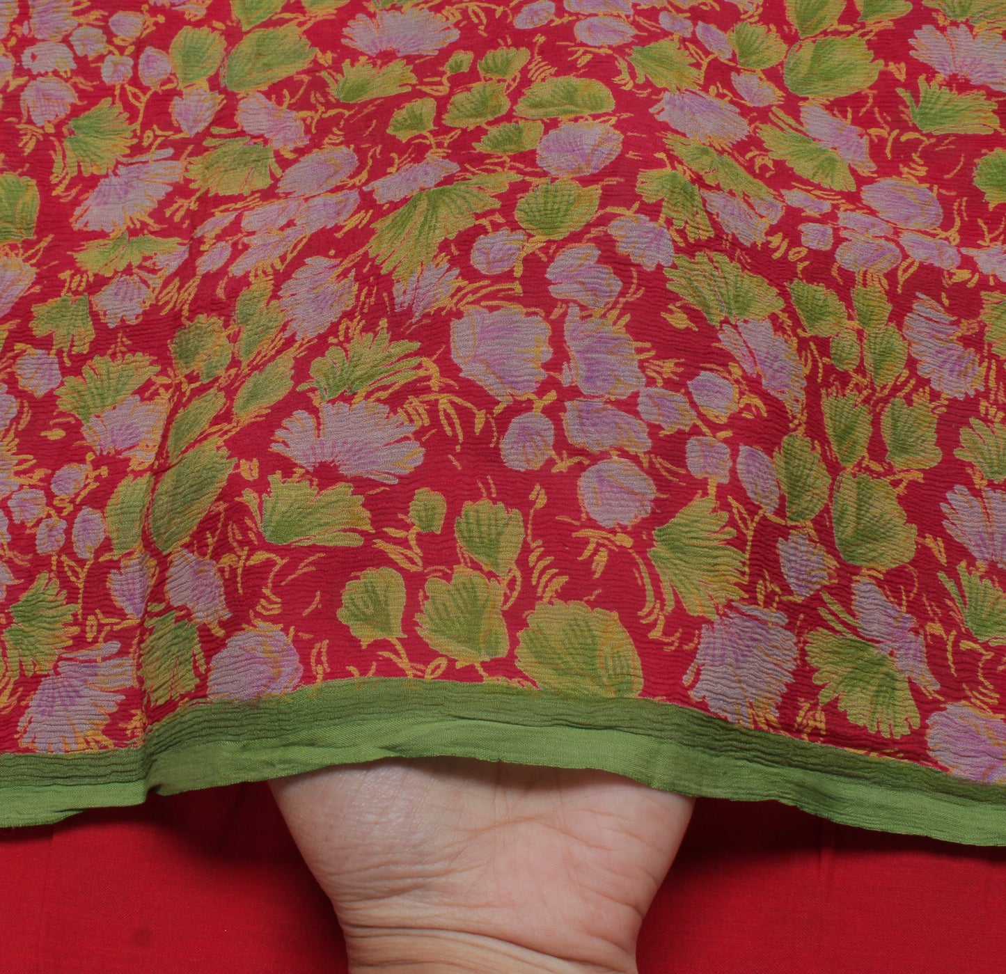Sushila Vintage Pink Saree 100% Pure Chiffon Printed Floral Soft Craft Fabric
