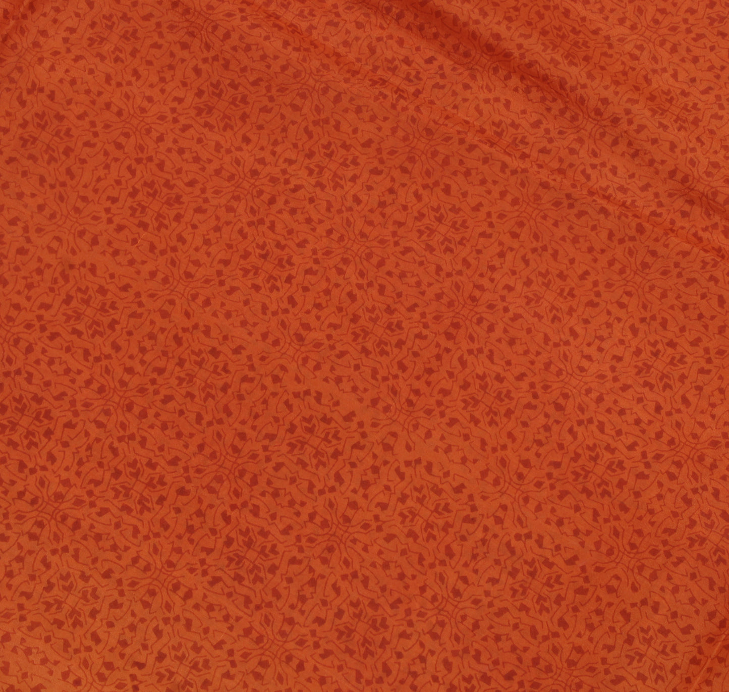 Sushila Vintage Orange Indian Saree 100% Pure Silk Printed  Soft Craft Fabric