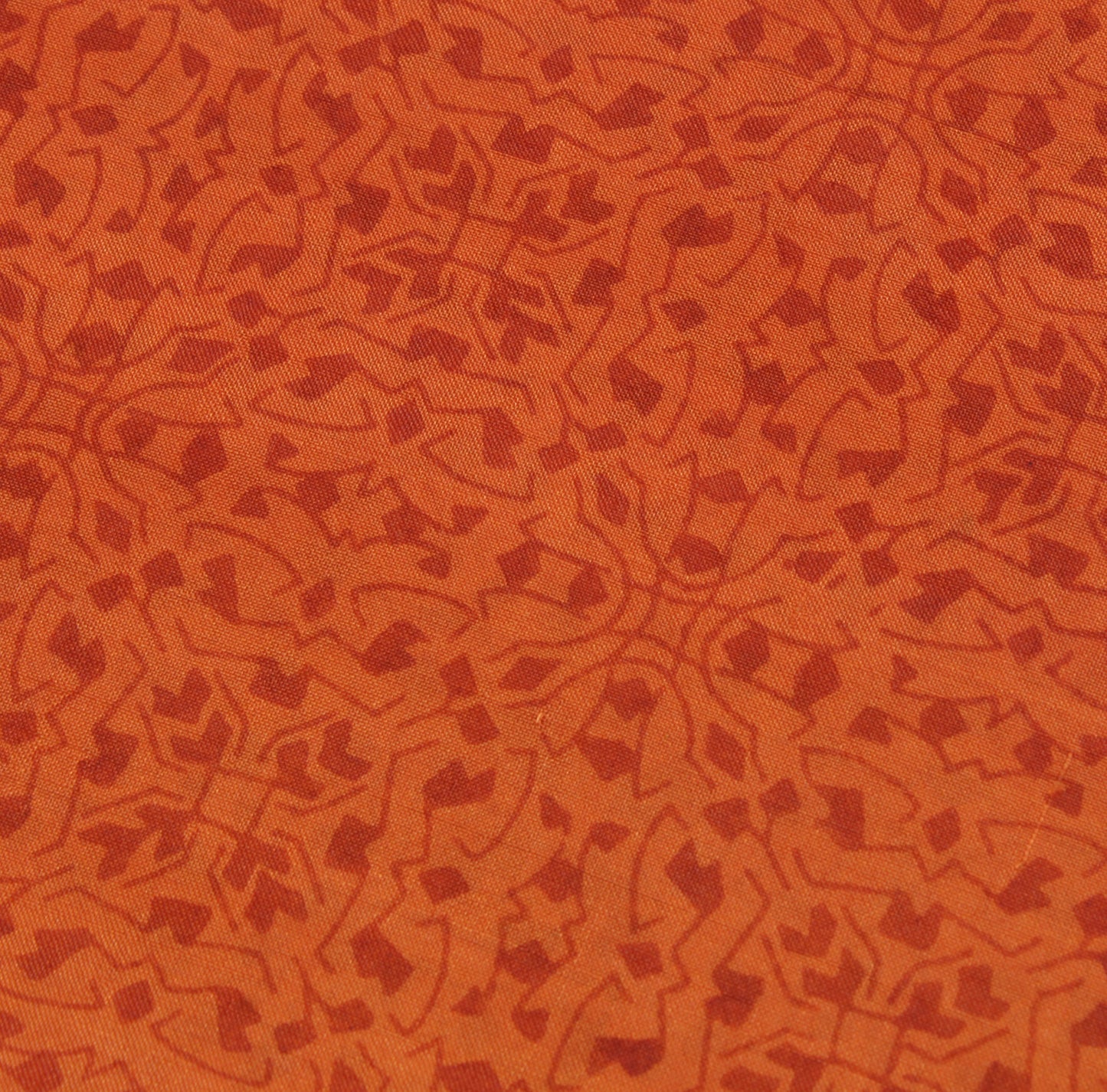 Sushila Vintage Orange Indian Saree 100% Pure Silk Printed  Soft Craft Fabric