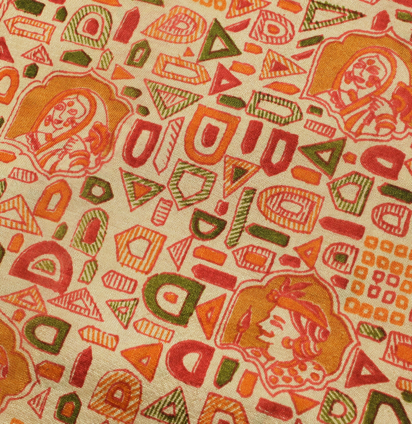 Sushila Vintage Cream Indian Saree 100% Pure Silk Printed  Soft Craft Fabric