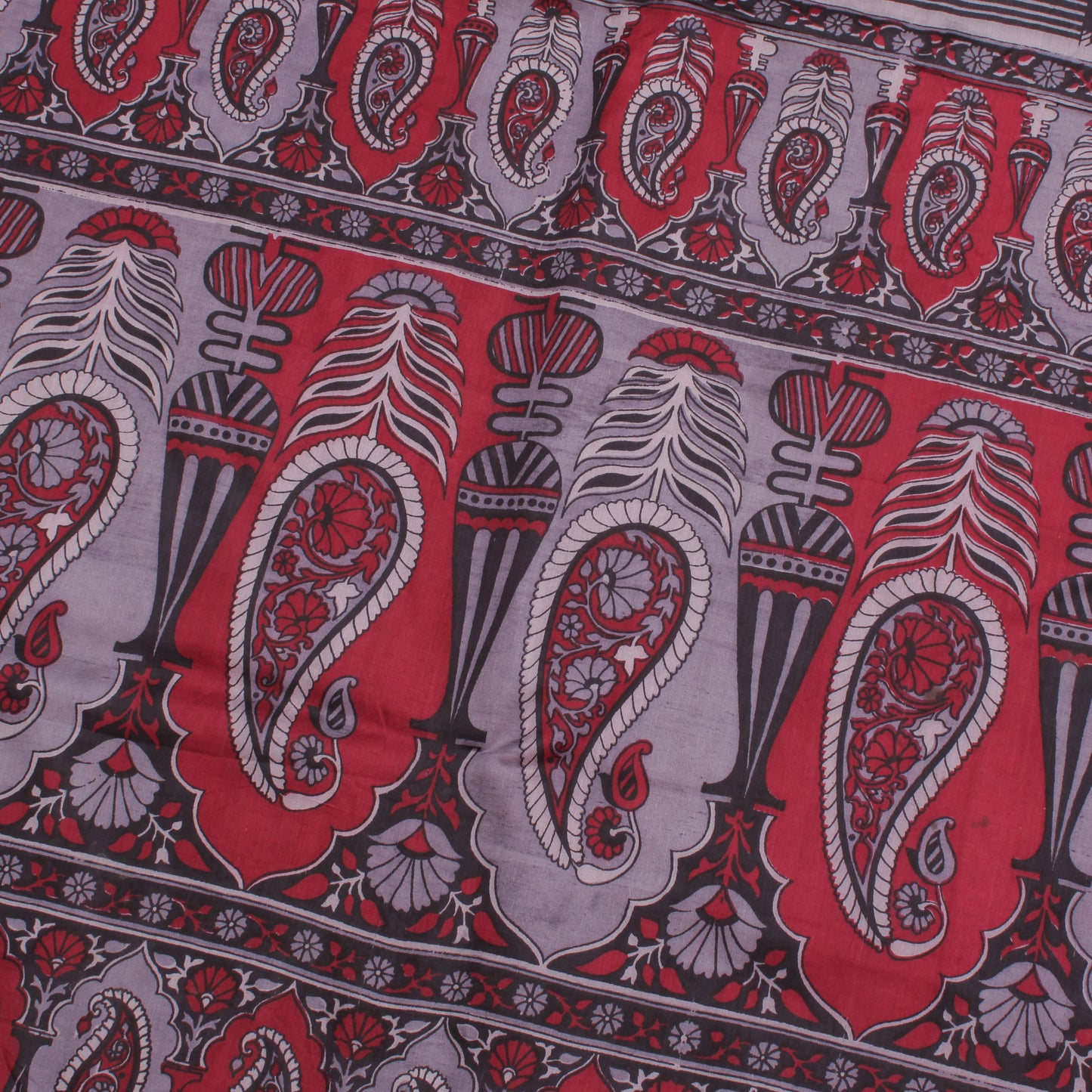 Sushila Vintage Indian Saree 100% Pure Silk Printed Paisley Soft Craft Fabric