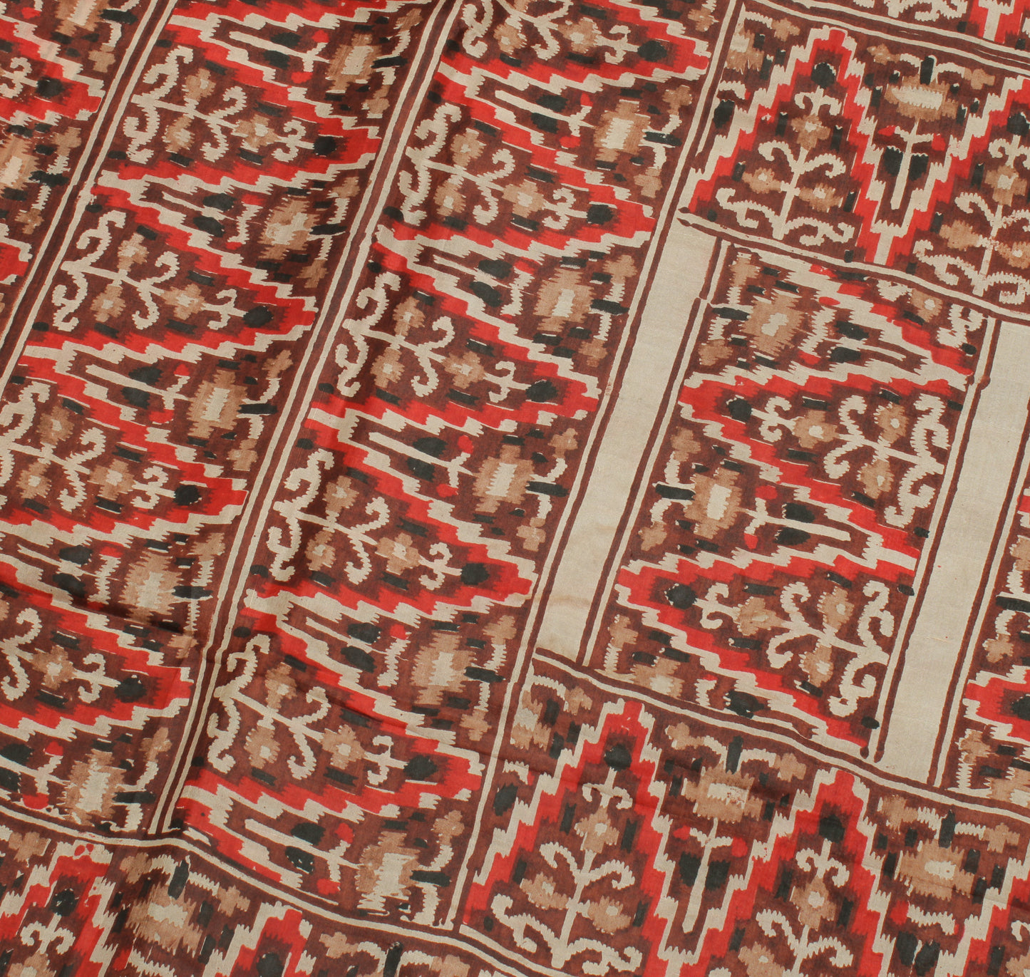 Sushila Vintage Brown Indian Saree 100% Pure Silk Printed  Soft Craft Fabric