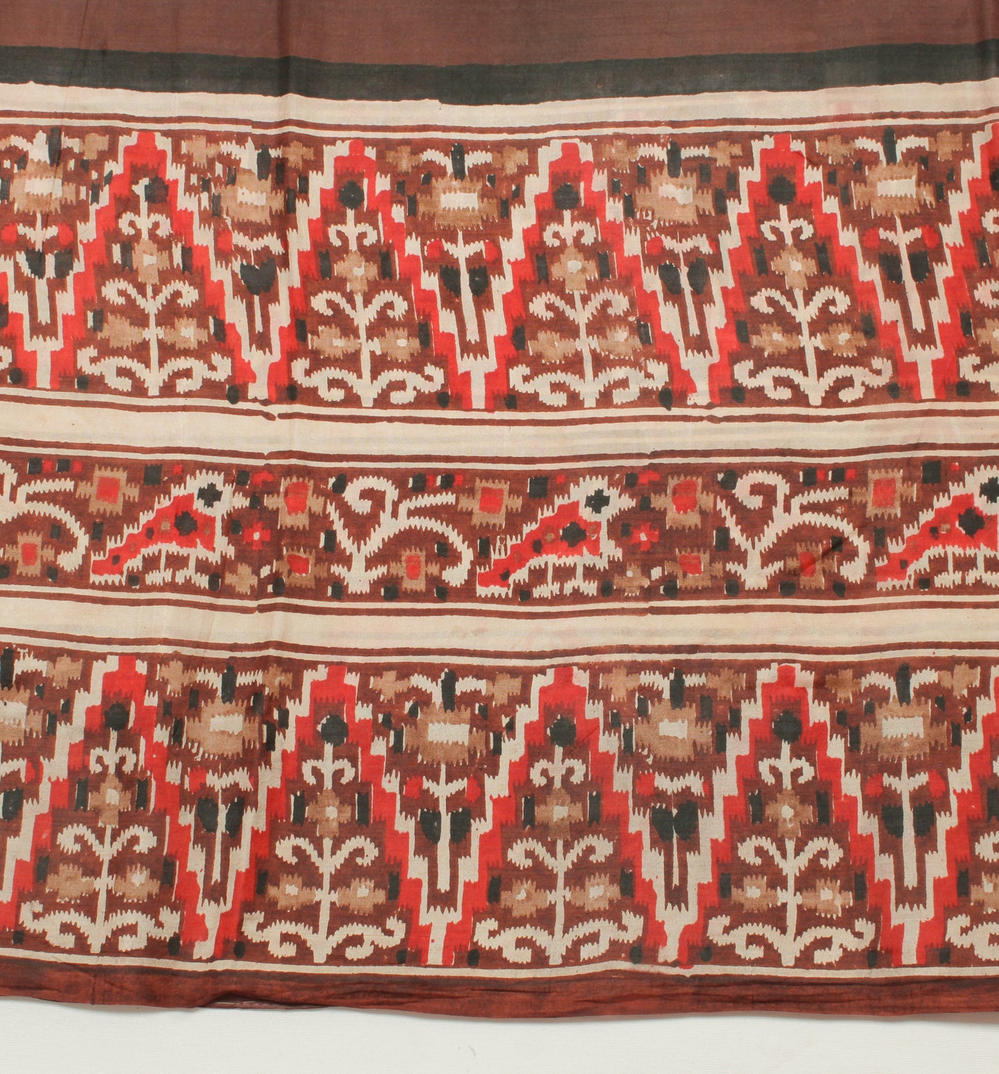 Sushila Vintage Brown Indian Saree 100% Pure Silk Printed  Soft Craft Fabric