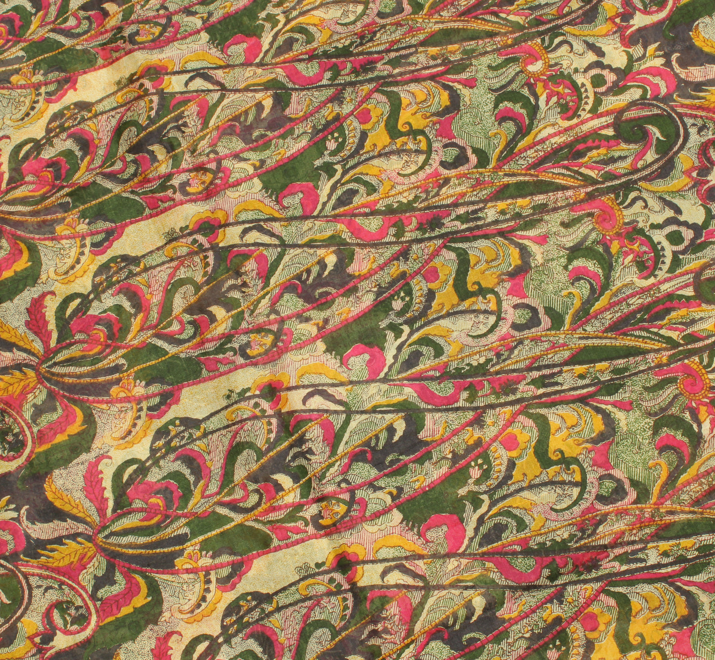 Sushila Vintage Cream Indian Saree 100% Pure Silk Printed Soft Craft Fabric