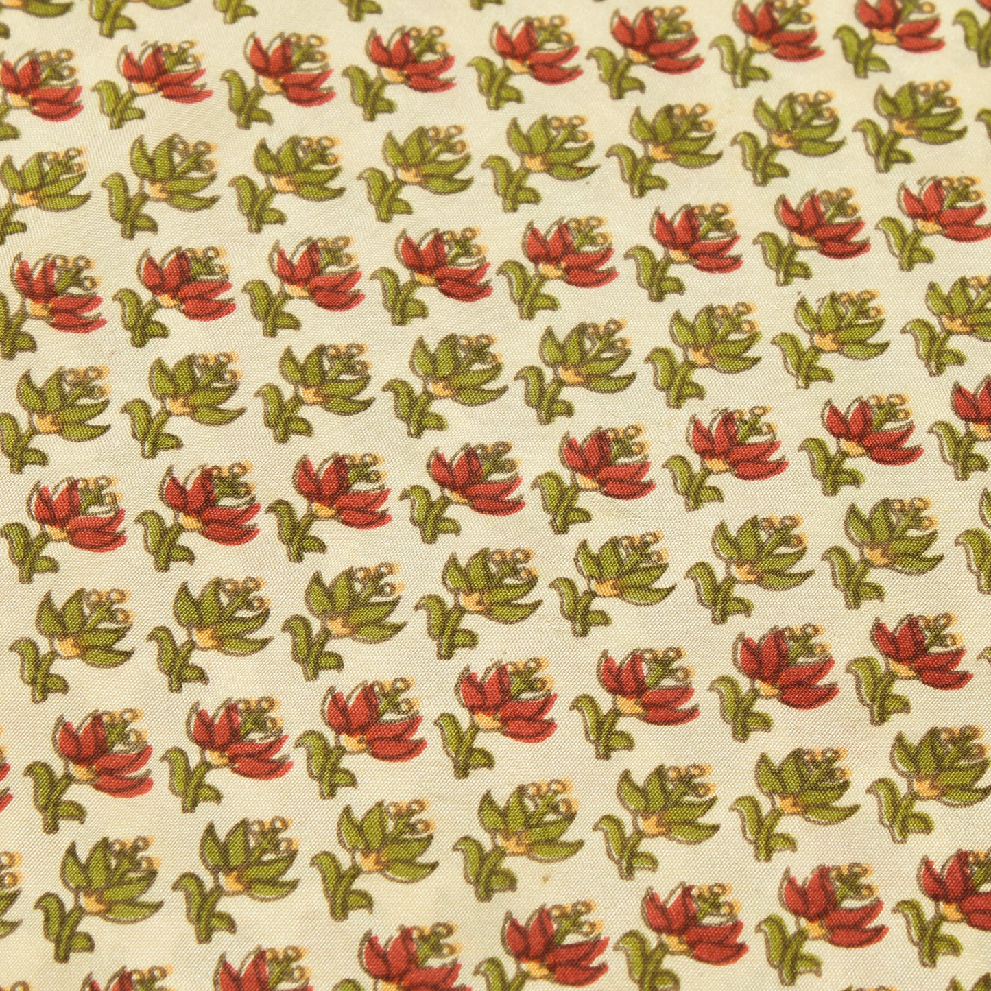 Sushila Vintage Cream Saree 100% Pure Silk Printed Floral Soft Craft Fabric