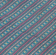 Sushila Vintage Blue Saree 100% Pure Silk Printed Paisley Soft Craft Fabric