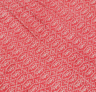 Sushila Vintage Red Indian Saree  Pure Silk Printed Paisley Soft Craft Fabric